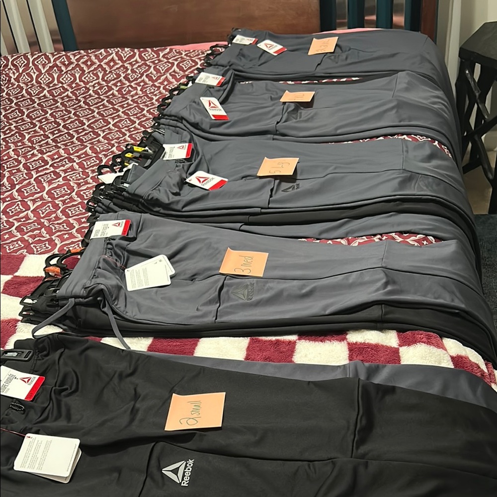 Reebok Gray and Black Sweatpants & Joggers